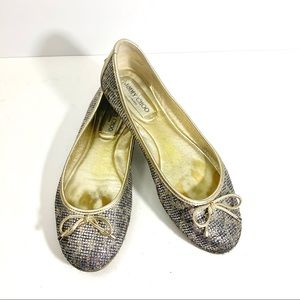 Jimmy Choo Flats in Gold and Silver